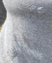 Load image into Gallery viewer, Jack Wills Crew in grey, two heart shaped patches, 35”, S (with love heart patches!)
